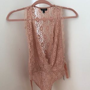 Light pink lace halter top
